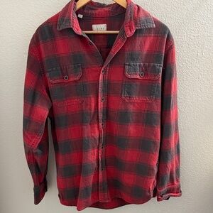 Jachs Men's Red and Black Plaid Flannel Shirt